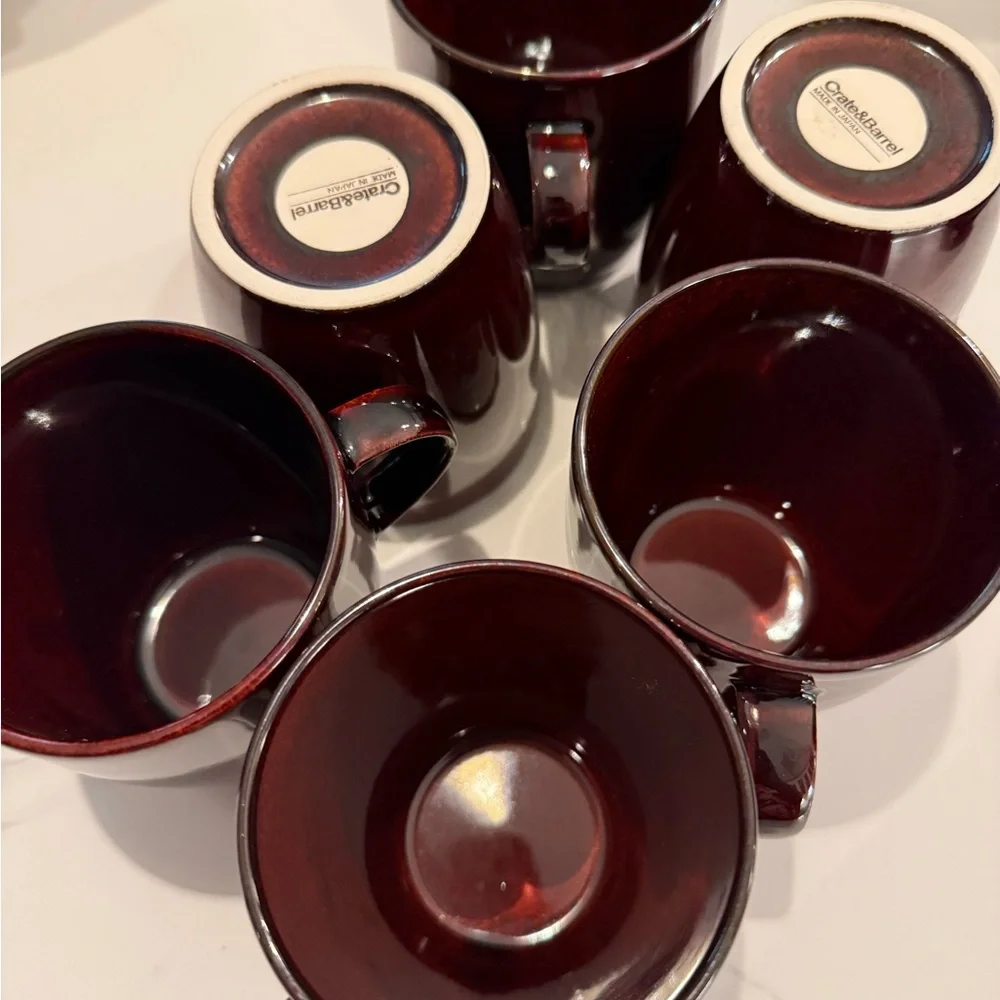 Crate&Barrel Rich Brown Dinner Plate Set